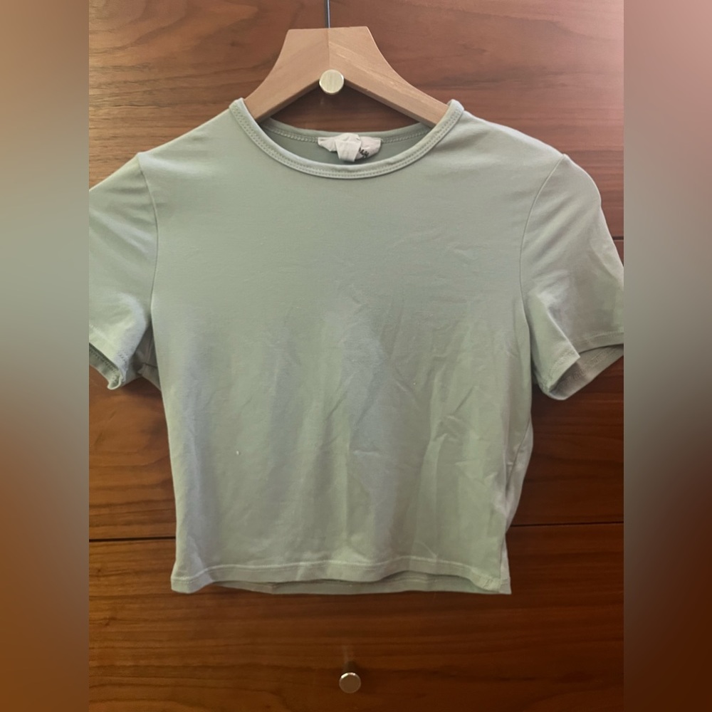 Dry Goods Cropped Sage Tee